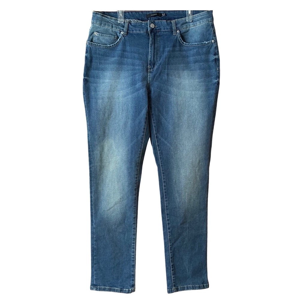 NWT TAHARI Womens Skinny Fit Jeans Blue Wash Slim Leg Western Denim Mid Rise 38